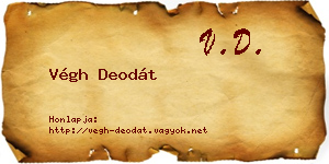 Végh Deodát névjegykártya